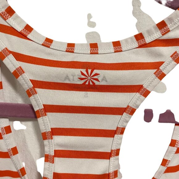 Athleta Chi Striped Racerback Orange/White Tank Top‎ Size S - Picture 5 of 8